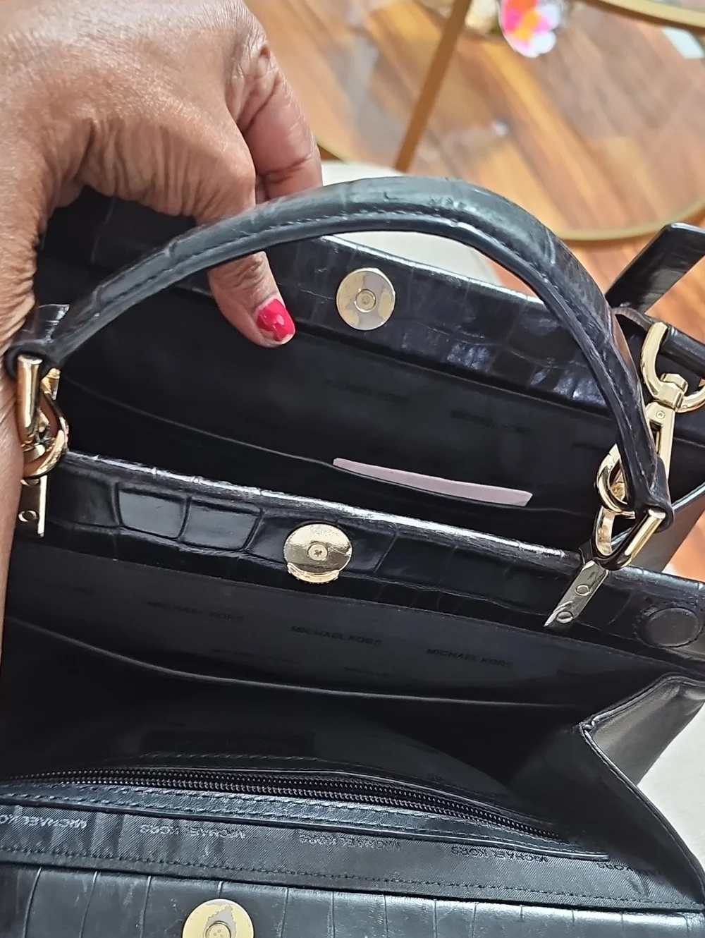 Michael Kors Gramacy Classic Black Top-Handle Leather Bag - Luxury Style